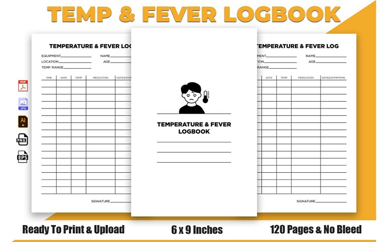 Temperature & Fever Log Book Interior Design Planner