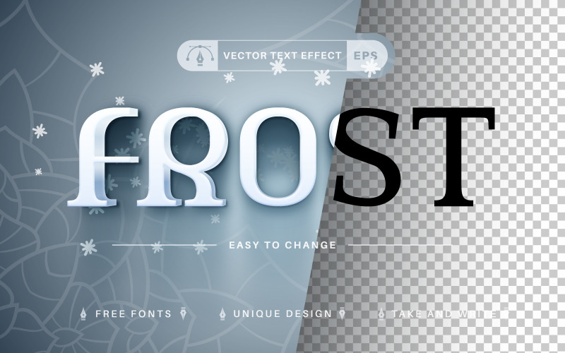 White Frost - Editable Text Effect, Font Style Illustration