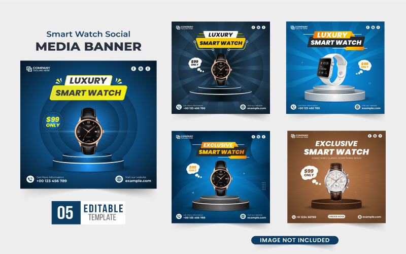Wristwatch sale template collection Social Media