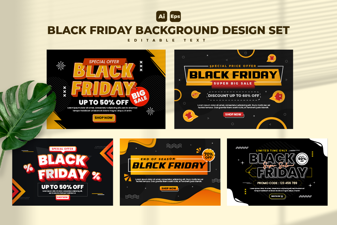 Black Friday Sale Background Design Template V3