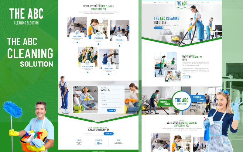 Cleaning Website UI Adobe Photoshop PSD Template