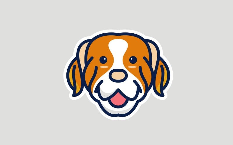 Cute Dog Head Logo, Pet Shop Logo Design Inspiration Vector Logo Template