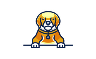 Cute Dog Logo Design Vector Illustration