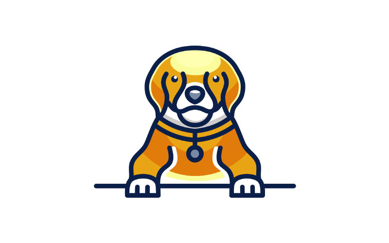 Cute Dog Logo Design Vector Illustration Logo Template