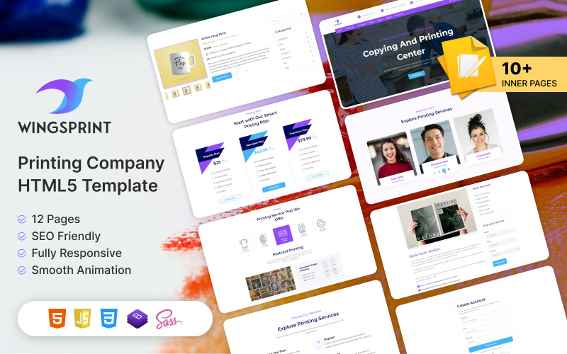Wingsprint - Printing Company Html5 Template Website Template