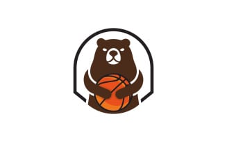 bear basketball mascot logo design template for sports club