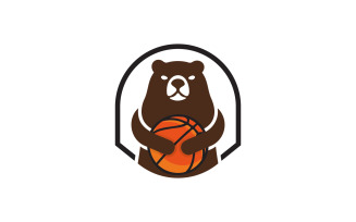 bear basketball mascot logo design template for sports club