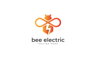 bee electric logo design template