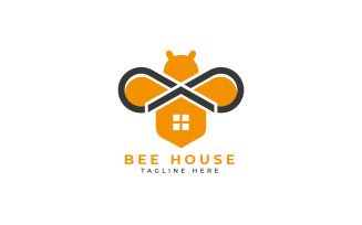 bee house logo design template