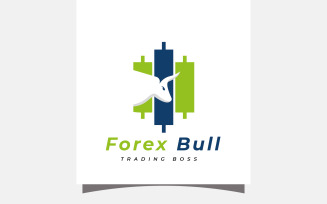 bulls forex trading logo design template
