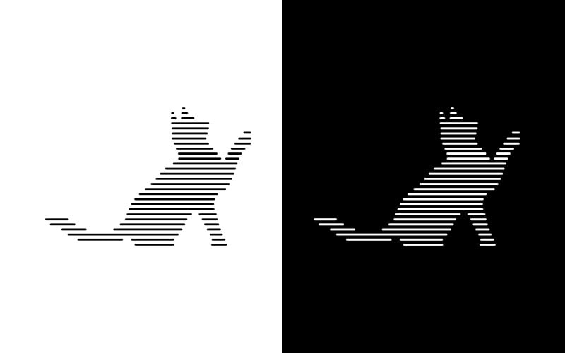cat line art logo design template Logo Template