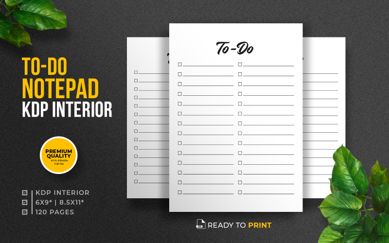 To-Do Notepad KDP Interior Planner