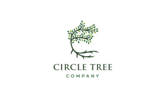 Tree and Roots Logo Design Vector Isolated