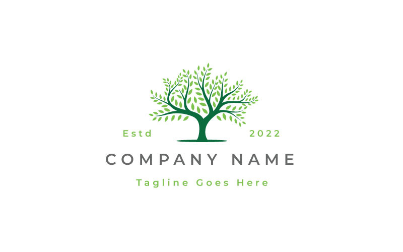 Vibrant Tree Logo Design, Tree Logo Design Vector Illustration Logo Template