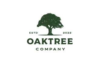 Vintage Retro Oak, Banyan, Maple Tree Service Logo Design