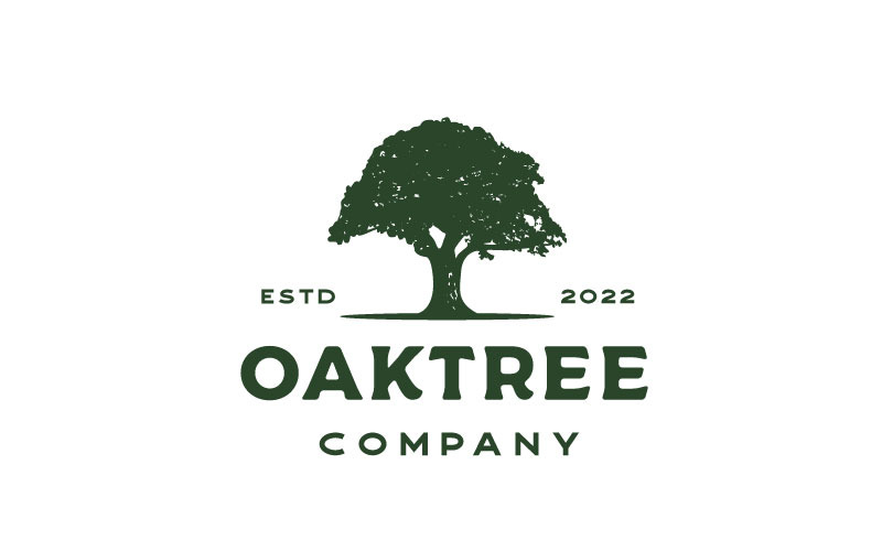 Vintage Retro Oak, Banyan, Maple Tree Service Logo Design Logo Template