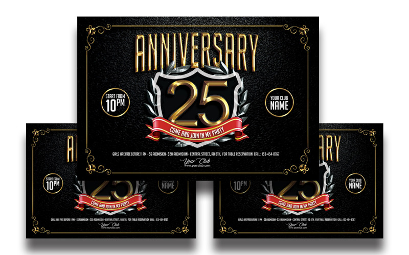 Anniversary Party Flyer Template #7 Corporate Identity