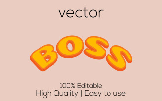 Boss | 3D Boss Text Style | Boss Editable Vector Text Effect