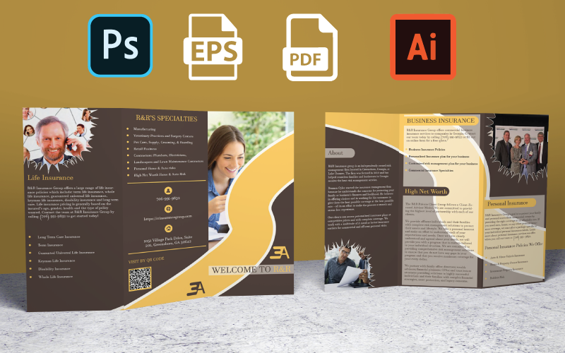 Call Center Trifold Brochure Template - Trifold Brochure Corporate Identity