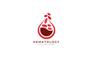 Hematology blood logo design template