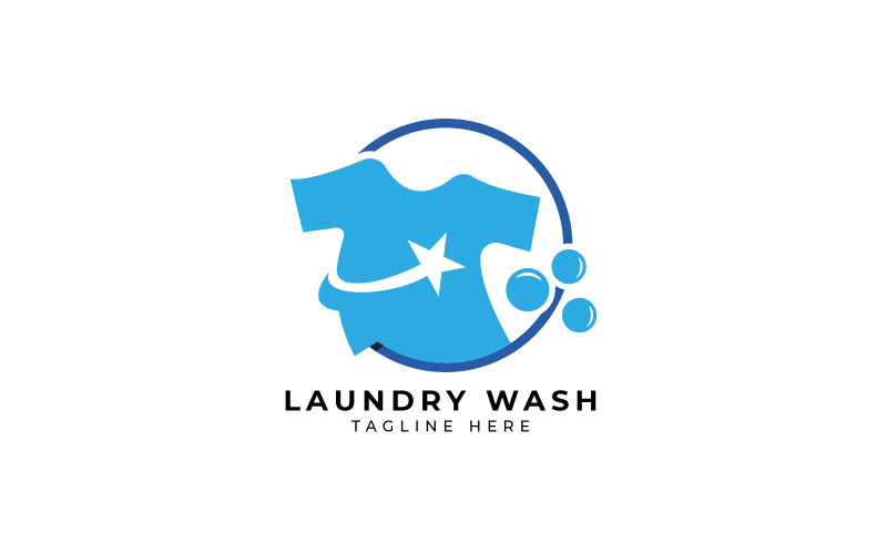 Laundry t shirt wash logo design template Logo Template