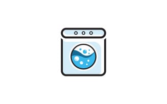 Laundry washing machine logo template free