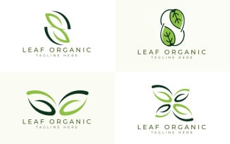 Leaf logo design collection templates