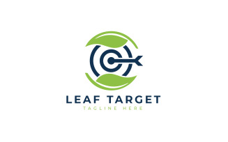 leaf target logo design vector template