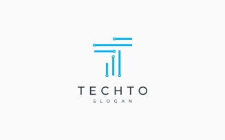 Letter T Technology Digital Electronic Logo
