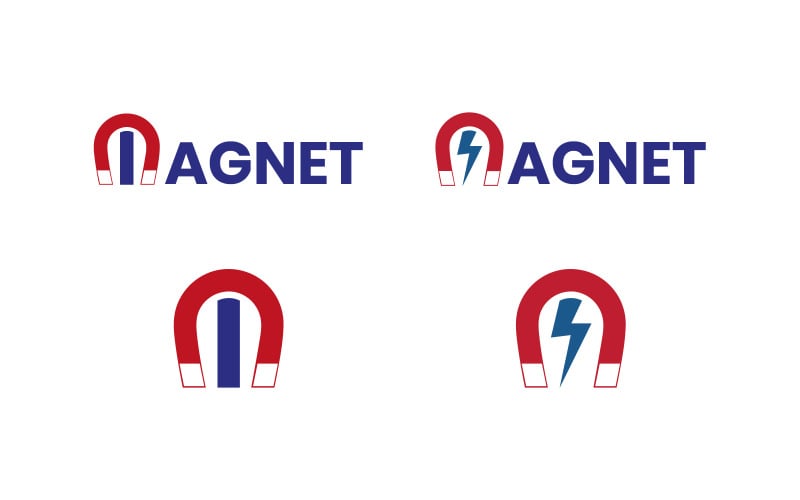 Magnet logo design template for electric company Logo Template