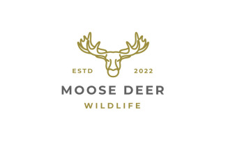 Moose Deer Head Logo Design Vector Illustration