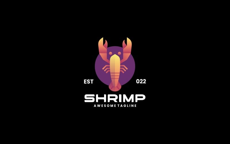 Shrimp Gradient Logo Style 1 Logo Template