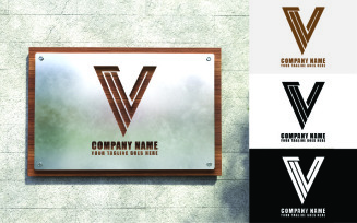 Technology V Letter Logo Design-Brand Identity