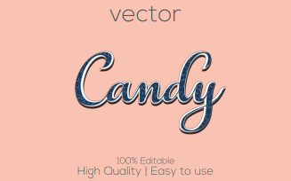 Candy | 3D Candy Text Style | Candy Editable Vector Text Effect | Modern Candy Vector Font Style