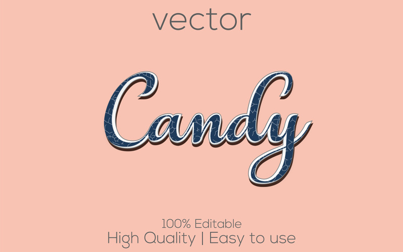 Candy | 3D Candy Text Style | Candy Editable Vector Text Effect | Modern Candy Vector Font Style Illustration