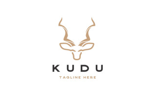 Kudu Head Logo Design Vector Template