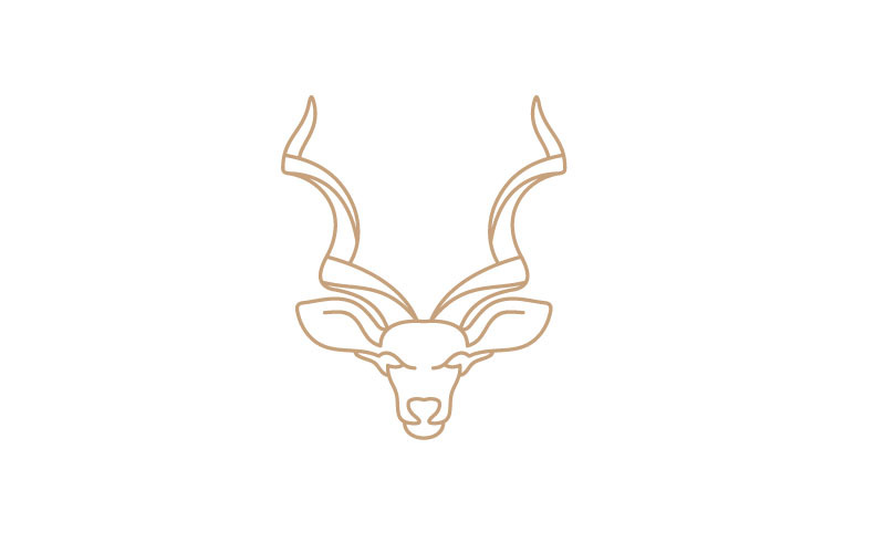 Kudu Line Art Logo Design Vector Logo Template