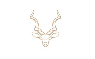 Kudu Line Art Logo Design Vector