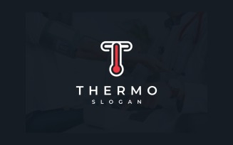 Letter T Thermometer Temperature Logo