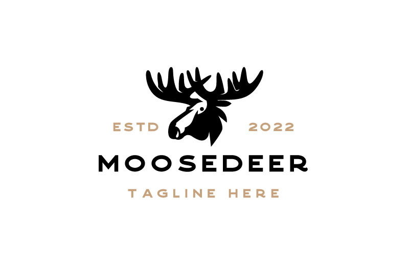 Moose Deer Head Logo Design Vector Template Logo Template