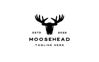 Moose Deer Head Logo Vector Design Template