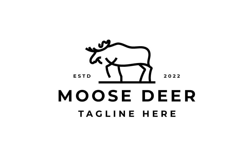 Moose Deer Logo Vector Illustration Design Logo Template