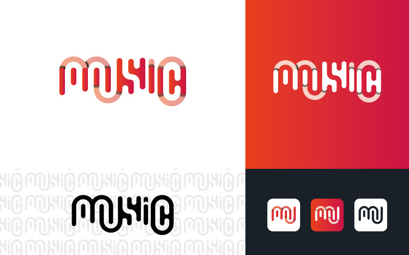 music wordmark branding logo design Logo Template