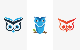Owl logo design collection template