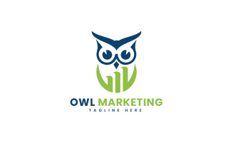 owl marketing logo design template