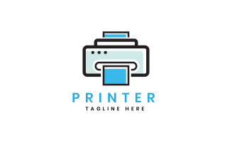 printer flat logo design minimal template