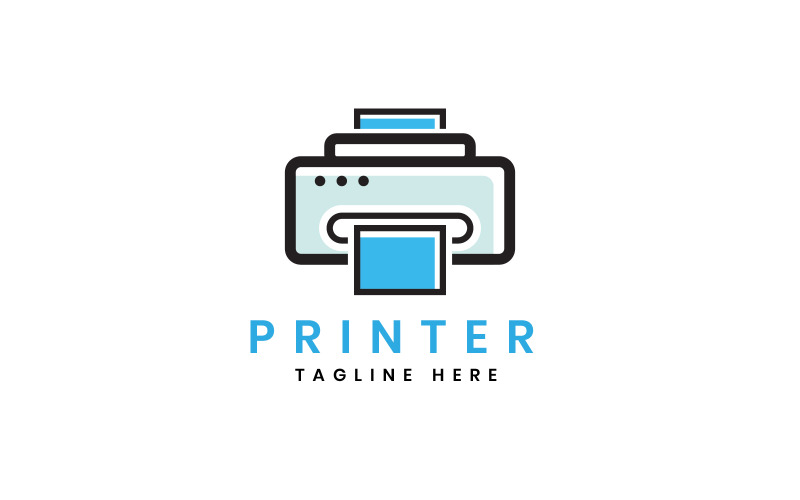 printer flat logo design minimal template Logo Template
