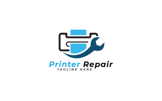 Printer repair logo design template