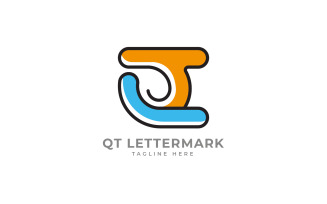 QT letter mark logo design template