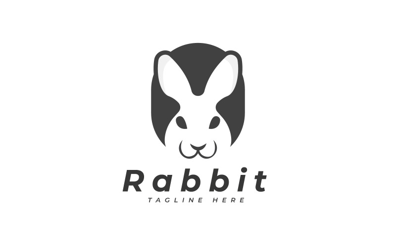 Rabbit logo mark minimal design template Logo Template